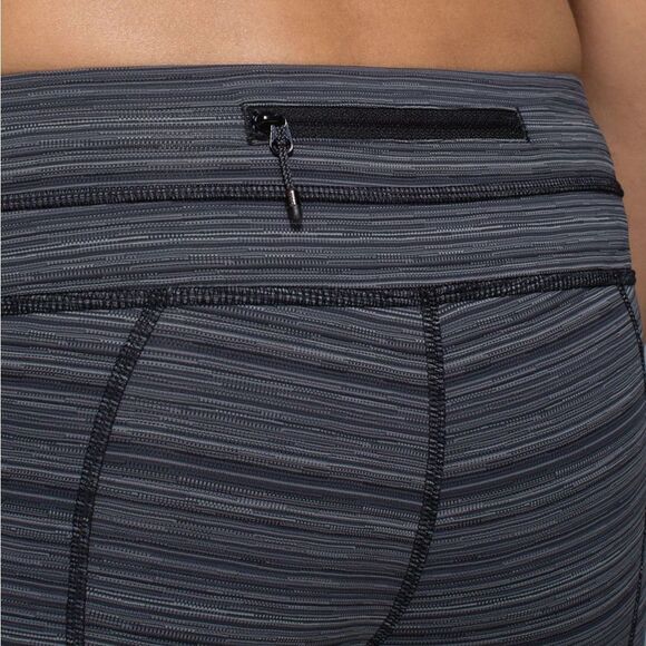 Lululemon Run: Inspire Crop II (Mesh) in Cyber Stripe Deep Coal Black - Picture 7 of 11